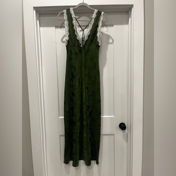 Inspired Hearts Green Y2K Classic Fairy Floral Style Maxi Slip Dress Medium FLAW - Picture 11 of 16